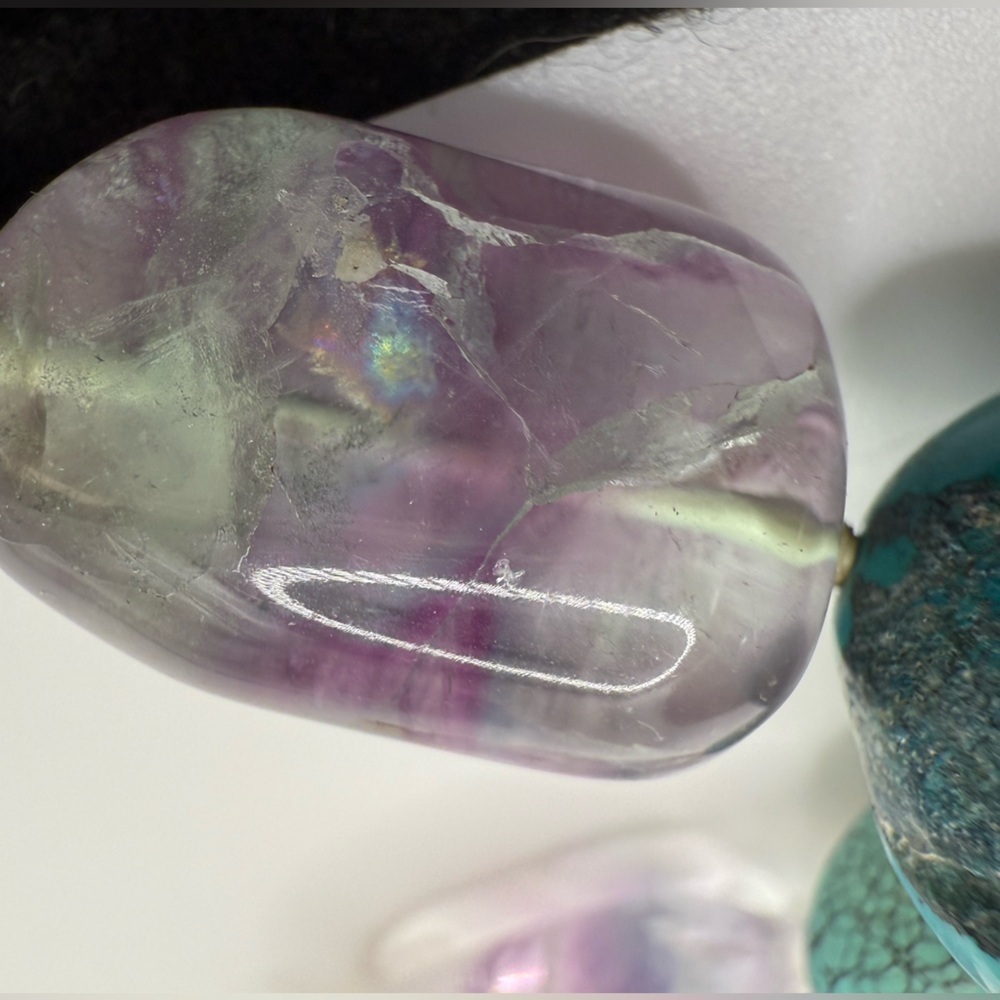 Vintage Kenneth Lane turquoise necklace- amethyst/ fluorite - Picture 8 of 17